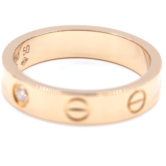 1p Diamond 18k Love 3.5mm Wide Size 50 5.5 Ring - Picture 7 of 8